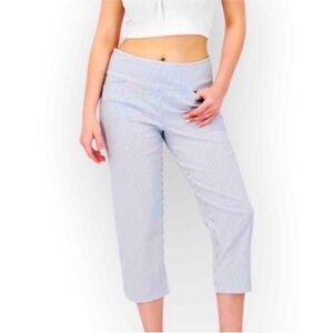 Elegant Blue Striped Capris